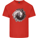 Axoloti Yin Yang Mens Cotton T-Shirt Tee Top Red
