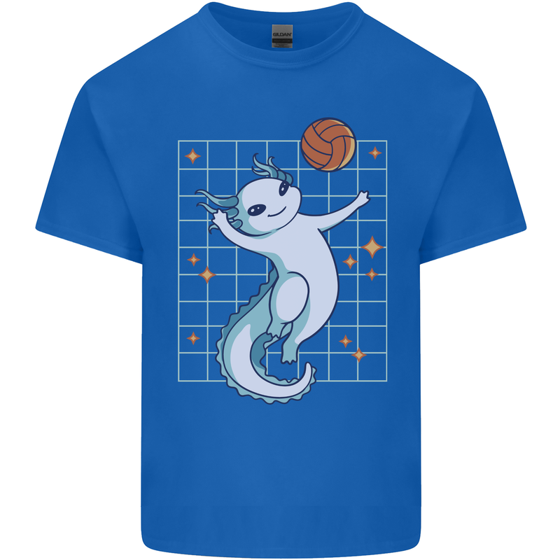 Axolotl Playing Volleyball Kids T-Shirt Childrens Royal Blue