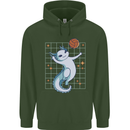 Axolotl Playing Volleyball Mens 80% Cotton Hoodie Forest Green