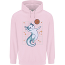 Axolotl Playing Volleyball Mens 80% Cotton Hoodie Light Pink