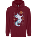 Axolotl Playing Volleyball Mens 80% Cotton Hoodie Maroon