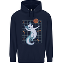 Axolotl Playing Volleyball Mens 80% Cotton Hoodie Navy Blue