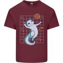 Axolotl Playing Volleyball Mens Cotton T-Shirt Tee Top Maroon