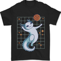 Axolotl Playing Volleyball Mens T-Shirt 100% Cotton Black