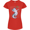 Axolotl Playing Volleyball Womens Petite Cut T-Shirt Red