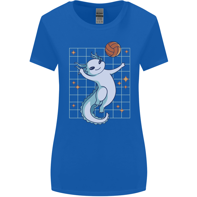 Axolotl Playing Volleyball Womens Wider Cut T-Shirt Royal Blue