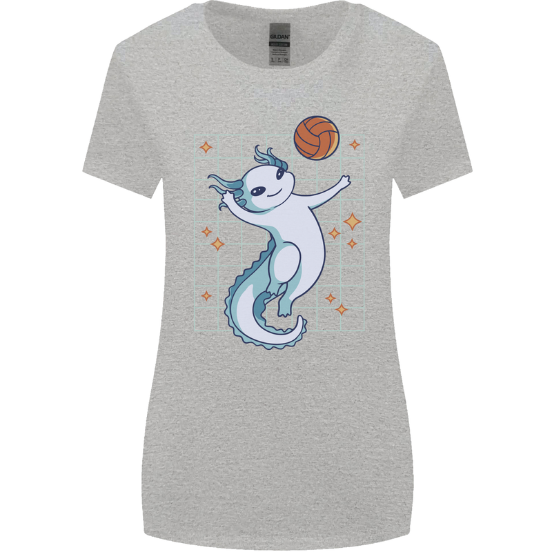 Axolotl Playing Volleyball Womens Wider Cut T-Shirt Sports Grey