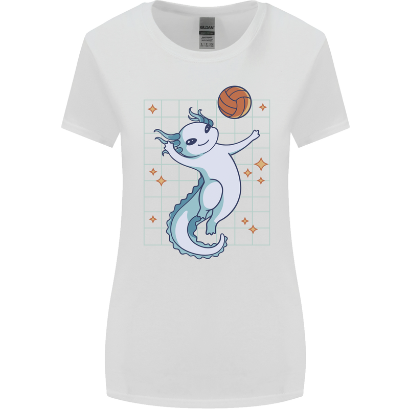 Axolotl Playing Volleyball Womens Wider Cut T-Shirt White