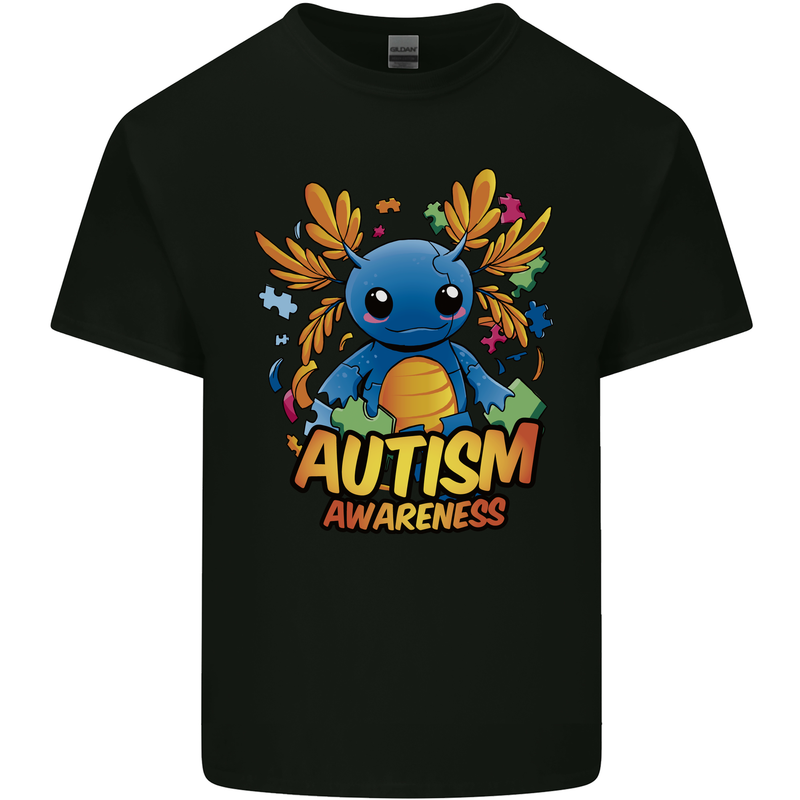 Axolottle Autism Awareness Autistic Kids T-Shirt Childrens Black
