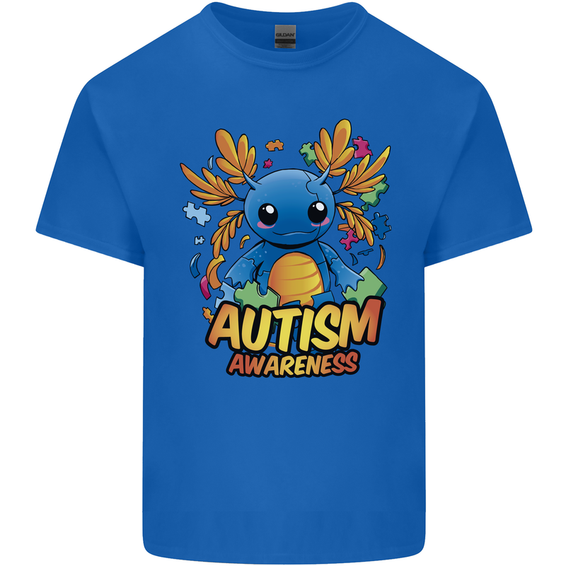 Axolottle Autism Awareness Autistic Kids T-Shirt Childrens Royal Blue