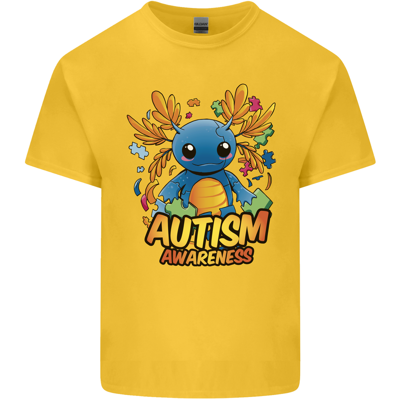 Axolottle Autism Awareness Autistic Kids T-Shirt Childrens Yellow