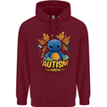 Axolottle Autism Awareness Autistic Mens 80% Cotton Hoodie Maroon