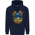 Axolottle Autism Awareness Autistic Mens 80% Cotton Hoodie Navy Blue