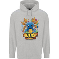 Axolottle Autism Awareness Autistic Mens 80% Cotton Hoodie Sports Grey