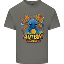 Axolottle Autism Awareness Autistic Mens Cotton T-Shirt Tee Top Charcoal