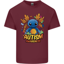 Axolottle Autism Awareness Autistic Mens Cotton T-Shirt Tee Top Maroon