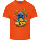 Axolottle Autism Awareness Autistic Mens Cotton T-Shirt Tee Top Orange