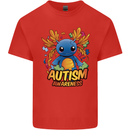 Axolottle Autism Awareness Autistic Mens Cotton T-Shirt Tee Top Red