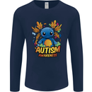 Axolottle Autism Awareness Autistic Mens Long Sleeve T-Shirt Navy Blue