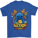Axolottle Autism Awareness Autistic Mens T-Shirt 100% Cotton Royal Blue