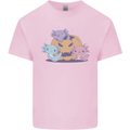 Axolottle Pumpkin Cute Halloween Kawaii Kids T-Shirt Childrens Light Pink