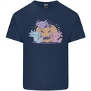 Axolottle Pumpkin Cute Halloween Kawaii Kids T-Shirt Childrens Navy Blue