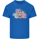 Axolottle Pumpkin Cute Halloween Kawaii Kids T-Shirt Childrens Royal Blue