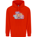 Axolottle Pumpkin Cute Halloween Kawaii Mens 80% Cotton Hoodie Bright Red