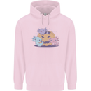 Axolottle Pumpkin Cute Halloween Kawaii Mens 80% Cotton Hoodie Light Pink