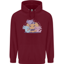 Axolottle Pumpkin Cute Halloween Kawaii Mens 80% Cotton Hoodie Maroon