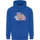 Axolottle Pumpkin Cute Halloween Kawaii Mens 80% Cotton Hoodie Royal Blue