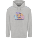 Axolottle Pumpkin Cute Halloween Kawaii Mens 80% Cotton Hoodie Sports Grey