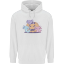 Axolottle Pumpkin Cute Halloween Kawaii Mens 80% Cotton Hoodie White