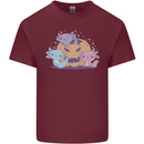 Axolottle Pumpkin Cute Halloween Kawaii Mens Cotton T-Shirt Tee Top Maroon
