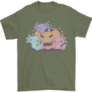 Axolottle Pumpkin Cute Halloween Kawaii Mens T-Shirt 100% Cotton Military Green