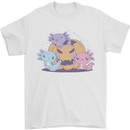 Axolottle Pumpkin Cute Halloween Kawaii Mens T-Shirt 100% Cotton White