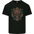 Aztec Skull Mexico Mens Cotton T-Shirt Tee Top Black
