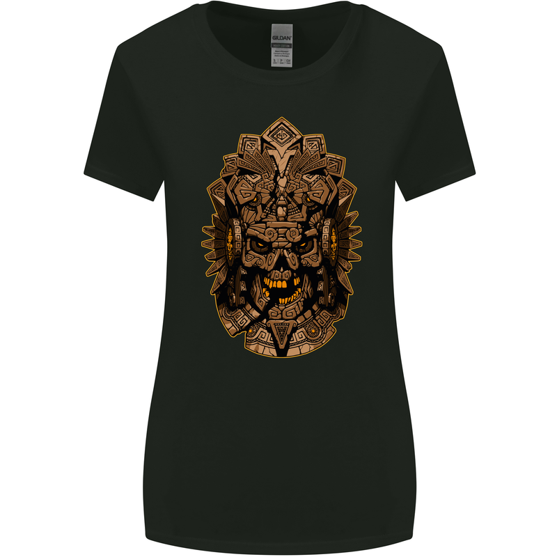 Aztec Skull Womens Wider Cut T-Shirt Black