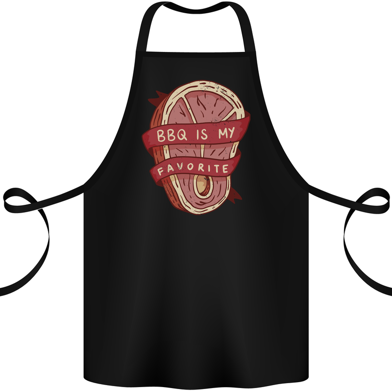 BBQ is My Favourite Funny Steak Grill Braai Cotton Apron 100% Organic Black