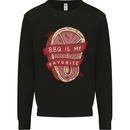 BBQ is My Favourite Funny Steak Grill Braai Kids Sweatshirt Jumper Black