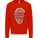 BBQ is My Favourite Funny Steak Grill Braai Kids Sweatshirt Jumper Bright Red