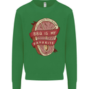 BBQ is My Favourite Funny Steak Grill Braai Kids Sweatshirt Jumper Irish Green