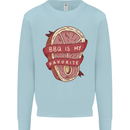 BBQ is My Favourite Funny Steak Grill Braai Kids Sweatshirt Jumper Light Blue