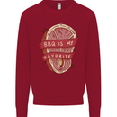 BBQ is My Favourite Funny Steak Grill Braai Kids Sweatshirt Jumper Red