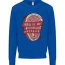 BBQ is My Favourite Funny Steak Grill Braai Kids Sweatshirt Jumper Royal Blue