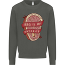 BBQ is My Favourite Funny Steak Grill Braai Kids Sweatshirt Jumper Storm Grey