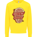 BBQ is My Favourite Funny Steak Grill Braai Kids Sweatshirt Jumper Yellow