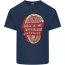 BBQ is My Favourite Funny Steak Grill Braai Kids T-Shirt Childrens Navy Blue