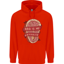BBQ is My Favourite Funny Steak Grill Braai Mens 80% Cotton Hoodie Bright Red