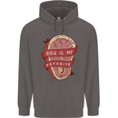 BBQ is My Favourite Funny Steak Grill Braai Mens 80% Cotton Hoodie Charcoal
